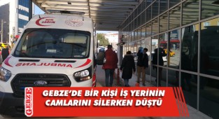 İş yerinin camlarını silerken yere düştü
