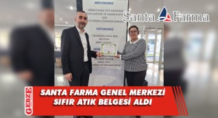 Santa Farma genel merkezine sıfır atık belgesi