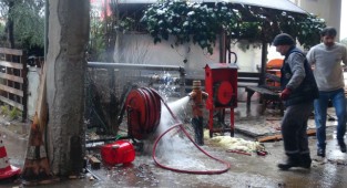 Talaş yüklü siloda korkutan yangın