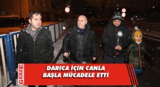 Bıyık, karla mücadele için nöbet tuttu