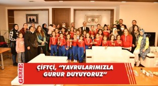 Çiftçi, başarılı sporcuları makamında ağırladı