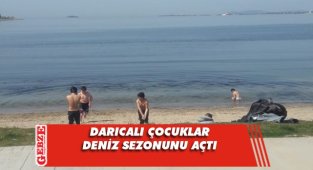 Darıca'ya yaz geldi, çocuklar denize girdi