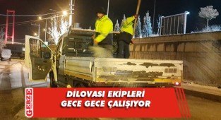 Dilovası Belediyesi gece mesaisinde