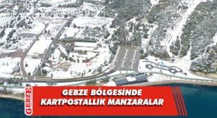 Gebze bölgesi beyaz örtüyle kaplandı