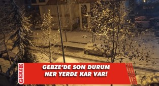 Gebze’de kar yağışı sürüyor