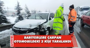Gebze’de otomobil bariyerlere çarptı; 2 yaralı