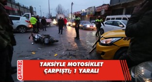 Gebze'de taksiyle motosiklet çarpıştı