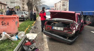 Önce tankere sonra kamyona çarptı: 2 yaralı