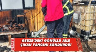 Baraka yangınını gönüllü itfaiyeci aile söndürdü