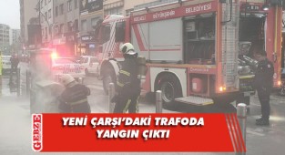Gebze'de çarşı içinde yanan trafo söndürüldü