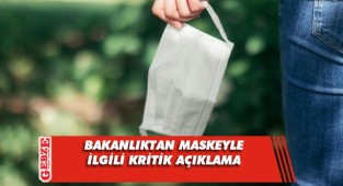 İçişleri Bakanlığı'ndan 'maske' genelgesi