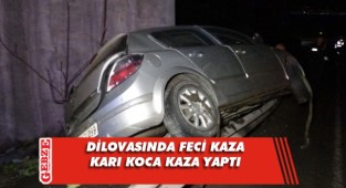 Otomobil bariyere çarptı, karı-koca ölümden döndü!
