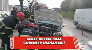 Otomobil bariyere saplandı