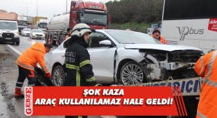 Otomobil, yolcu otobüsüne çarptı: 1 yaralı
