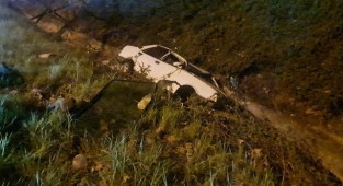 Otomobile çarpıp su kanalına düştü: 1 yaralı