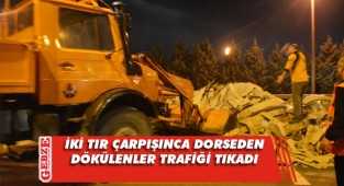 TEM’de Feci kaza: 2 tır çarpıştı