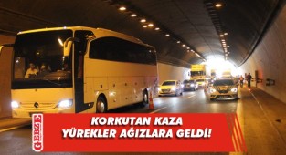 TEM'de kaza: Tır, otobüse çarptı