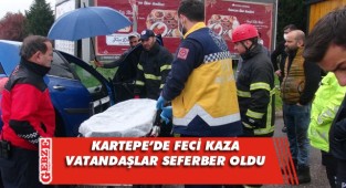 Tır ve otomobil çarpıştı: 2 yaralı