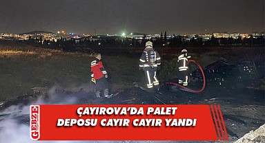 Çayırova’da palet deposu alev alev yandı