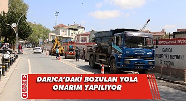 Darıca İstasyon Caddesi’nde yol onarımı