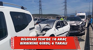 Dilovası'nda 10 araç birbirine girdi