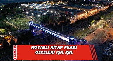 Fuar alanı geceye ayrı bir güzellik katıyor