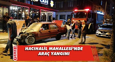Gebze'de otomobil seyir halinde yandı