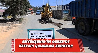 Gebze TIR garajları bölgesinde yol onarımı