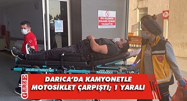 Kamyonet ile çarpışan motosikletin sürücüsü yaralandı