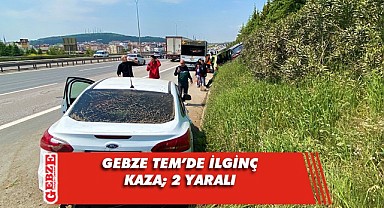 TEM'de düşen taş, kazaya sebep oldu