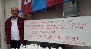 Trabzonspor şampiyon olunca 41 poşet yumurta dağıttı