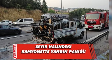Ahşap malzeme dolu kamyonette yangın çıktı