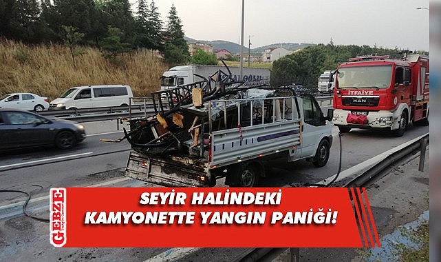Ahşap malzeme dolu kamyonette yangın çıktı