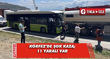 Belediye otobüsü, tankere çarptı; 11 yaralı