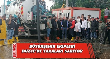 Büyükşehir yol bakımı timi Düzce'de