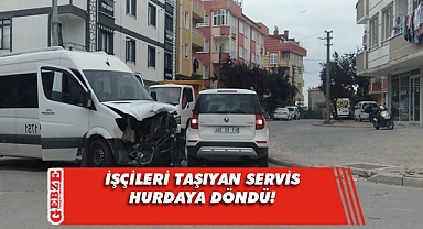 Çayırova'da feci kaza! İşçi servisi ile otomobil çarpıştı