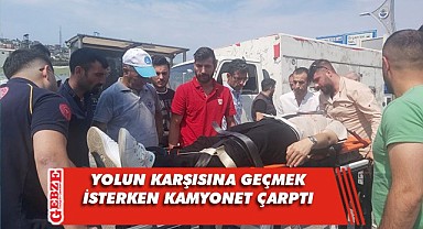 Dilovası'nda kamyonet yayaya çarptı