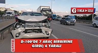 Gebze D-100'de zincirleme kaza; 6 yaralı