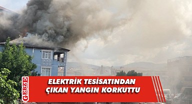 İki katlı binada yangın çıktı! Ev sahibi yaralandı