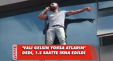 İş merkezinin en üst katına çıktı