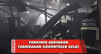 Kimya fabrikası adeta kül oldu
