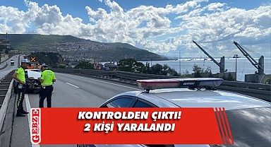 Kontrolden çıkan araç bariyerlere çarptı!