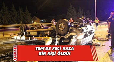 Takla atan aracın içinde can verdi!