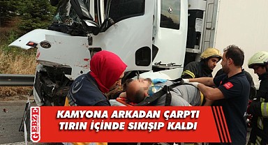 Yavaşlayan trafikte duramadı, kamyona çarptı