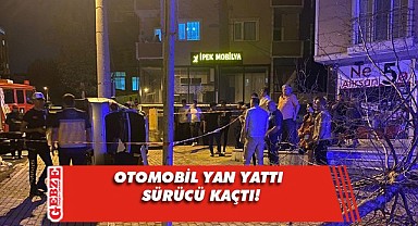 Arapçeşme'de bir otomobil ağaca çarpıp yan yattı