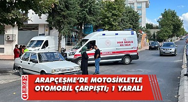 Arapçeşme'de otomobille motosiklet çarpıştı