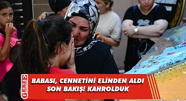 Babasının katlettiği annesini, gözyaşlarıyla uğurladı