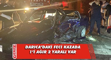 Darıca'da iki otomobil çarpıştı: 1'i ağır 2 yaralı