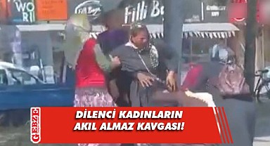 Dilenci kadınlar saç baş yolup kavga etti