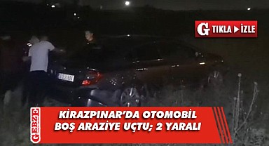 Gebze'de otomobil boş araziye uçtu; 2 yaralı